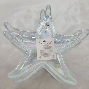 Akcam (4) Vintage Iridescent Starfish Appetizer/Tidbit Dishes Handmade in Turkey